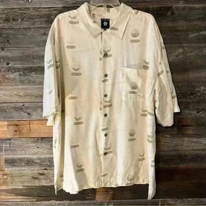 Aureus Silk Golf Ball Theme Hawaiian Size XXL Vintage Soft Breathable Shirt
